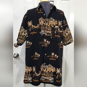 Shoreline men's black Bahamas button down shirt size XL